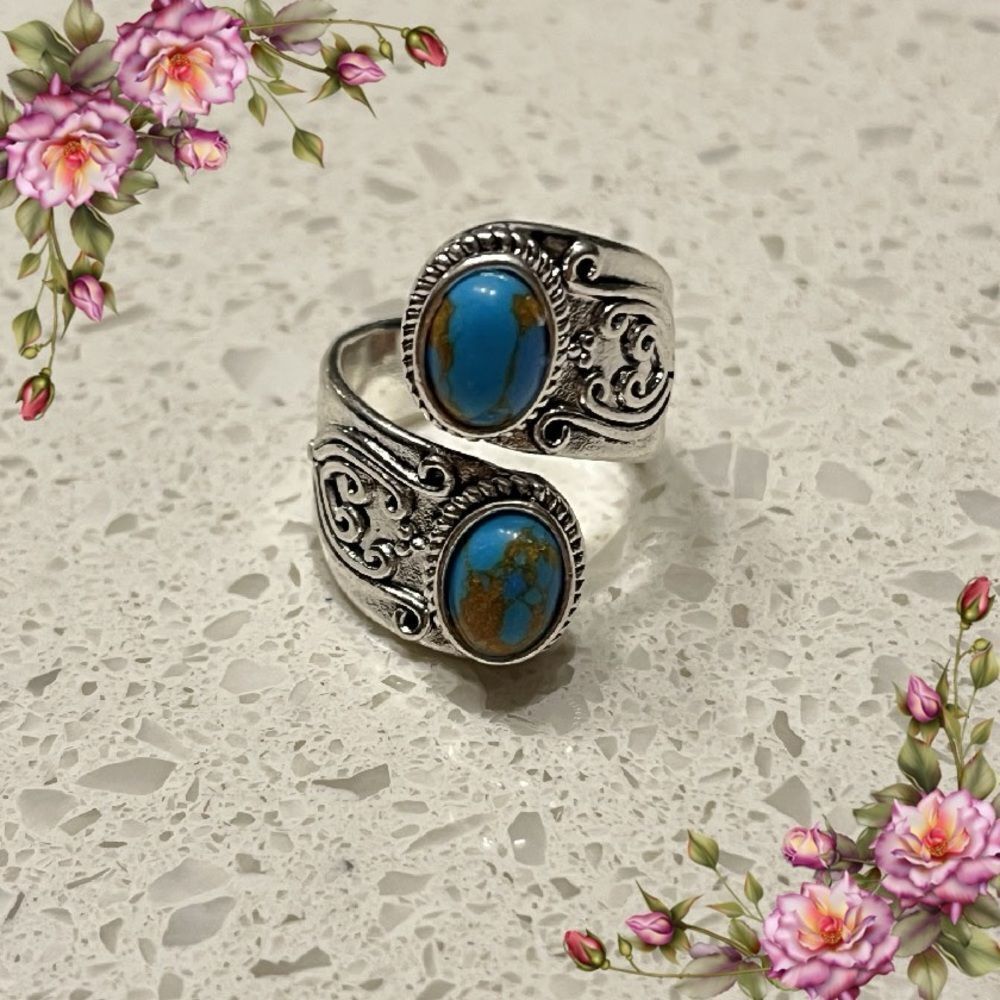 Vintage Style Fake‎ Turquoise Wrap Ring